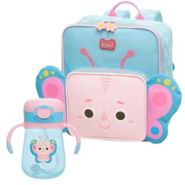 Imagem de Mochila Creche Escolar De Costas Filhotiis Infantil c/Copo Canudo Sili