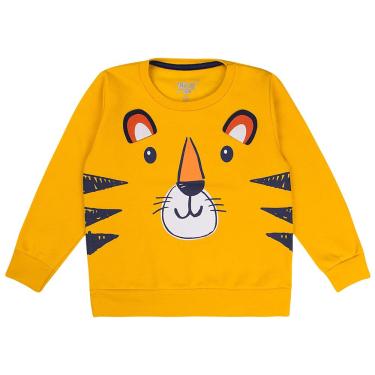 Imagem de Blusão de Moletom Infantil Amarelo Estampa Tigre 3 Anos - Gelly