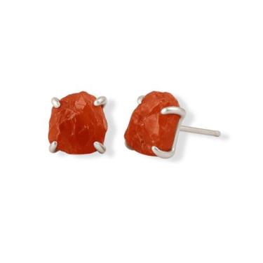 Imagem de Brinco Tarraxa Cornalina - Cristal Natural, Prata 925