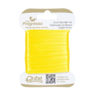 Imagem de FITA CETIM DUPLO T900/000 4 mm COR 763 AMARELO GEMA CTL 10 metros