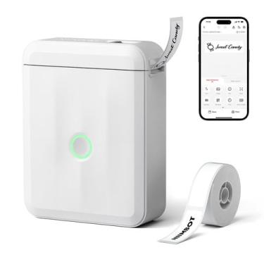 Imagem de Label Maker NIIMBOT D110 atualizado com Bluetooth e fita branca