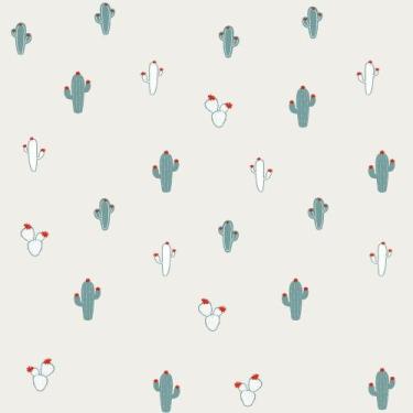Imagem de Papel De Parede Infantil De Cactos, Azul Ff4011. - OUTRAS MARCAS