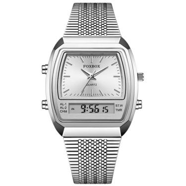 Imagem de relógio esportivo digital à prova dágua em  aço inoxidavel  masculino