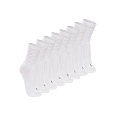 Imagem de Kit com 8 Pares de Meias Esportiva Cano Longo Lupo 3250-001, Branco, 4