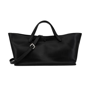 Imagem de M-ioi-M Conjunto de 2 peças, bolsa grande / GG com bolsa para mulheres, bolsa de ombro transversal de lona ou couro legítimo, bolsa de alça superior, Couro legítimo, preto, Large
