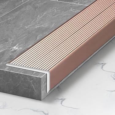 Imagem de Escada Da Liga De Alumínio Do Perfil 135cmx2 Da Borda Da Escada Que Cheira 40x20mm Para O Parquet Estratificado Bordas De Madeira Da Etapa, Guarnição De Canto Para A R, Rose Gold, 40 * 20mm