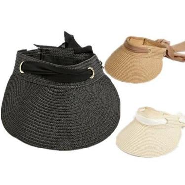 Imagem de Viseira De Praia Femenina Entrasado  Ilhós E Laço Moda Verao - Mrvenda
