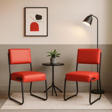 Imagem de Kit 2 Cadeiras Florida Corano Sala Escritorio Pes Reforçado - Dcazza, 