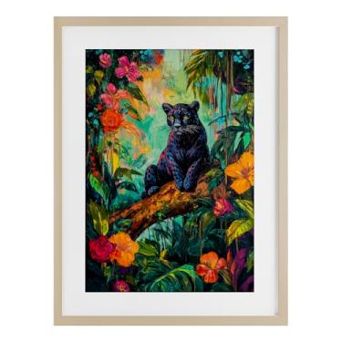 Imagem de Stupell Industries Impressão emoldurada Wild Side Black Leopard White Under Glass, design by Petal Prints Design, 20 x 14