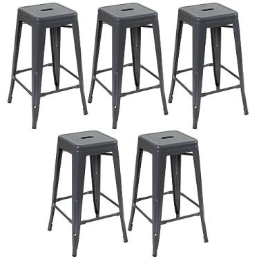 Imagem de Loft7, Kit 5 banquetas altas Iron Tolix 76 cm