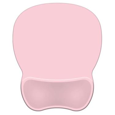 Imagem de Mouse pad com suporte, mouse pad ergonômico com descanso de pulso em gel, confortável com superfície de suporte de pulso macia e base de poliuretano antiderrapante para escritório em casa e estudo (03