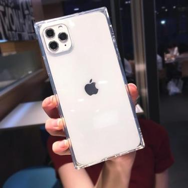 Imagem de HTVJFX Capa de celular luxuosa transparente à prova de choque com proteção de lente para iPhone 16 (para iPhone 16/transparente)