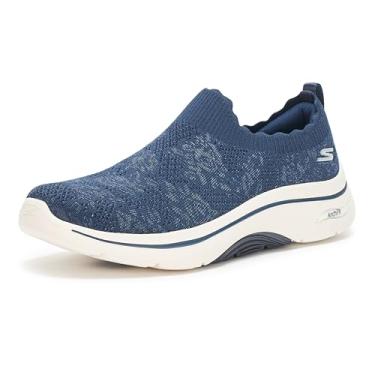 Imagem de Skechers Go Walk Arch Fit feminino 2.0 Rosa Linda, Azul-marinho/branco, 34