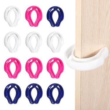 Imagem de PATIKIL 12 peças de proteção de aperto de porta, batente de porta, protetor de aperto de dedo, preventivo de batida, durável, cunha de socorrista, plástico em forma de C para bater portas, animais de
