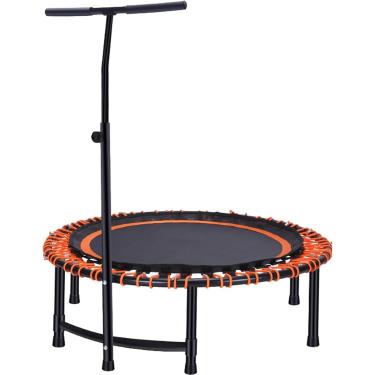 Imagem de Mini Trampolim Silencioso, Rebote De Trampolim De Fitness Com Apoio De Braço Ajustável, Trampolim Pequeno Para Fitness Indoor, A Melhor Escolha Para Exercícios Aeróbicos, Orange-45inch
