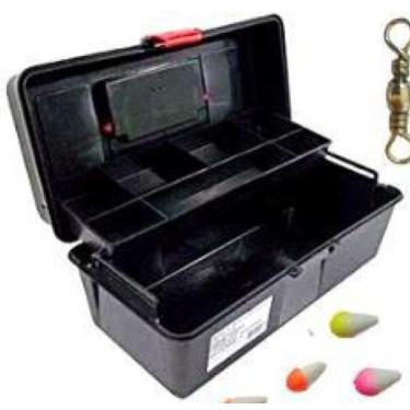 Imagem de Kit Pescador Pesca Esportiva Caixa Completa Molinete Vara