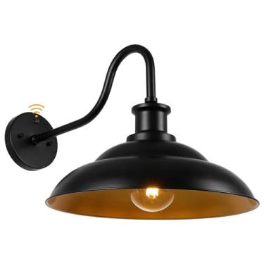 Imagem de Goosebrite Luminária de celeiro ao ar livre, crepúsculo ao amanhecer, cúpula de 40,6 cm, grande quinta, suporte de parede, arandela ideal para fazenda, garagem, pátio, porta