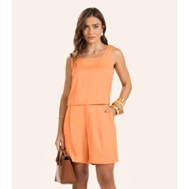 Imagem de Bermuda Viscose Double Feminina Endless Laranja, G, Laranja