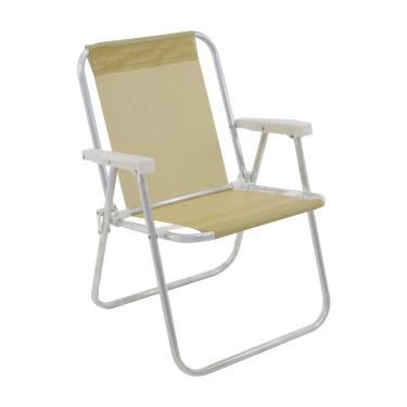 Imagem de Cadeira de Praia Alta Lazy em Alumínio Bege Bel