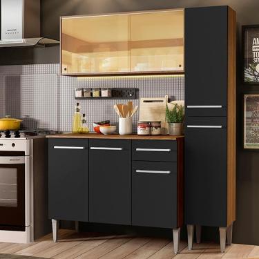 Imagem de Cozinha Madesa Armário Balcão e Paneleiro Rustic-preto
