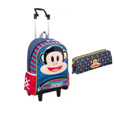 Imagem de Kit Mochila Grande Com Rodinha e Estojo Infantil Julius Jr