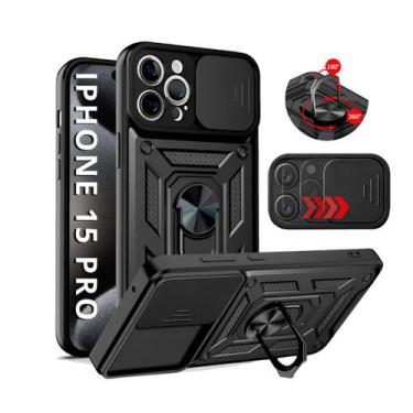 Imagem de Capa Capinha Armor Ring Militar iPhone 15 Pro Anti Impacto Proteção Câ