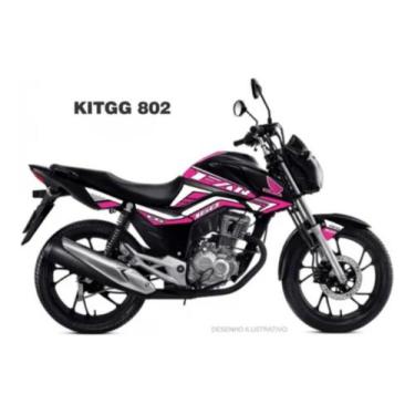 Imagem de Adesivo Kit Personalizado Rosa Com Branco Cg 160 Fan Ano 20 - Resitank
