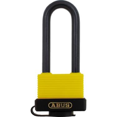 Imagem de ABUS Cadeado de latão sólido para todos os climas 70/45HB63 com manilha de 6,35 cm, com chave diferente, amarelo