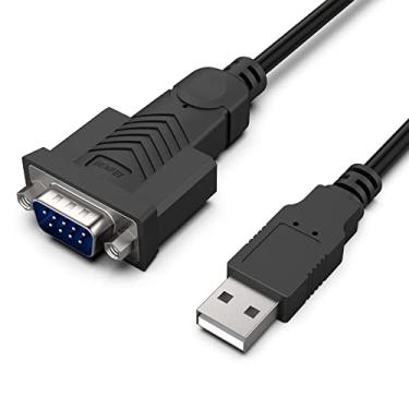 Imagem de BENFEI Adaptador USB para serial, cabo serial DB9 de 1,8 m para RS-232 macho (9 pinos), chipset prolífico, Windows 11/10/8.1/8/7, Mac OS X 10.6 e superior (não VGA)
