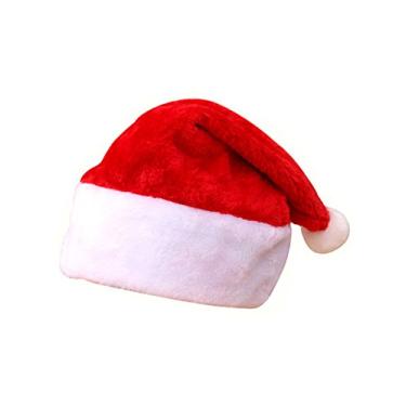 Imagem de Chapéu de Papai Noel Bestgift com acabamento de pelúcia para crianças chapéu de Natal 8,115 polegadas
