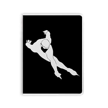 Imagem de Caderno de patinação preta com silhueta esportiva de inverno e capa macia Diário