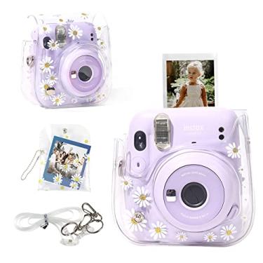 Imagem de CAIYOULE Capa para Fujifilm Instax Mini 11 9 8 câmera de filme e quadrado/mini álbum de fotos de 7,6 cm carteira envelope bolsa (margarida)