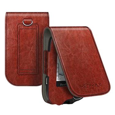 Imagem de MEDMAX PU Leather Protective Case for Freestyle Libre 3 2 / Libre Reader, Lightweight Shockproof Diabetic Storage Carrying Case with Carabiner Clip and Handle (Brown)