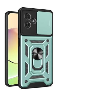 Imagem de Kukoufey Compatível com Motorola Moto G54 5G Bracket Shell, com capa de lente de câmera deslizante compatível com Motorola Moto G54 5G XT-2343-1 capa verde