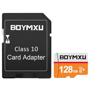 Imagem de Cartão BOYMXU TF de 128 GB com adaptador, cartão de memória de alta velocidade classe 10 cartão TF cartão de memória para telefone câmera computador - laranja