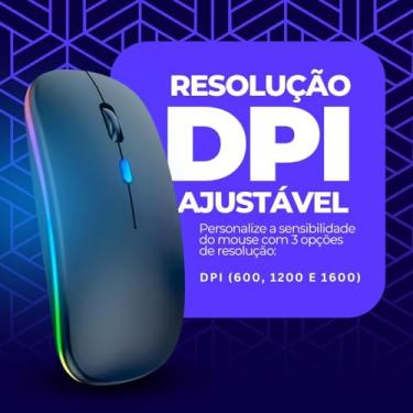 Imagem de Mouse Sem Fio Recarregável Wireless Bluetooth Óptico LED RGB Colorido Ergonômico USB 2.4 GHz para Notebook, Computador, PC e Desktop - Linha Premiu