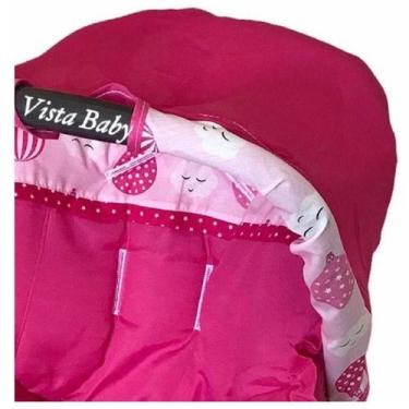 Imagem de Somente Capota para Bebê Conforto cor Pink com Rosa - Borda com estamp
