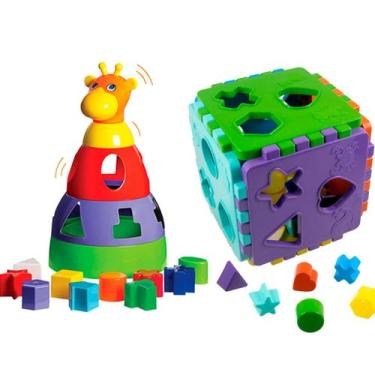 Imagem de Kit de Brinquedos Didáticos e Educativos para Bebês 1 ano - Brinquedos