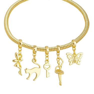 Imagem de Pulseira Fada Berloque Banhado a Ouro 18k - Work Semijoias