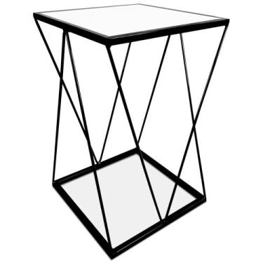 Imagem de Mesa De Canto Alta Modelo Industrial Wire Lateral Decoração Para Sala 