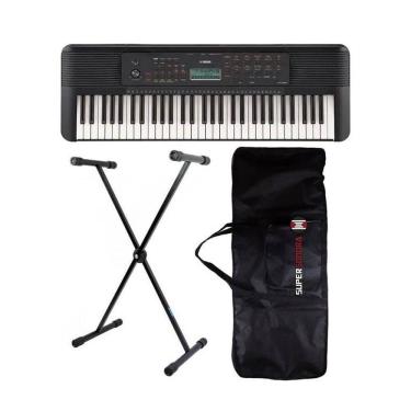 Imagem de Teclado Musical Yamaha PSR-E283 61 Teclas Portátil Preto + Suporte Em X + Capa
