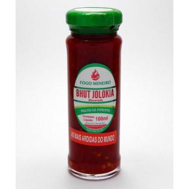 Imagem de Pimenta Bhut Jolokia Molho Macerada Pote 100ml Original - FOGO MINEIRO