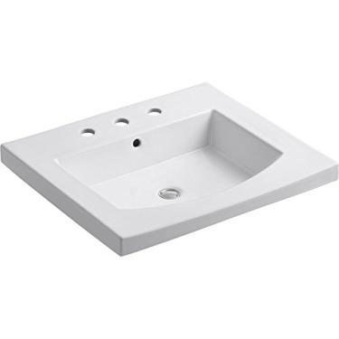 Imagem de KOHLER K-2956-8-0 Persuade Curve Top e Bacia Pia de Banheiro com Centros de 20 cm, Branco