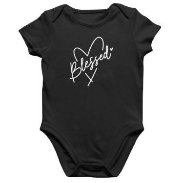Imagem de Body Bebê Algodão Blessed Heart - Foca na Moda, Preto, M