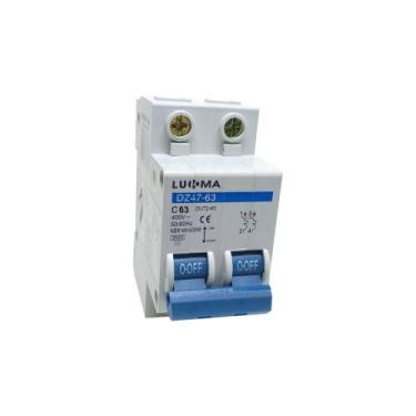 Imagem de Disjuntor Bipolar 63A Curva C Din Mini Lukma Inmetro - LCG ELETRO