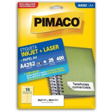 Imagem de Etiqueta A4 A4262 25 Folhas 33,9 X 99,0 MM - Caixa com 400 Etiquetas -