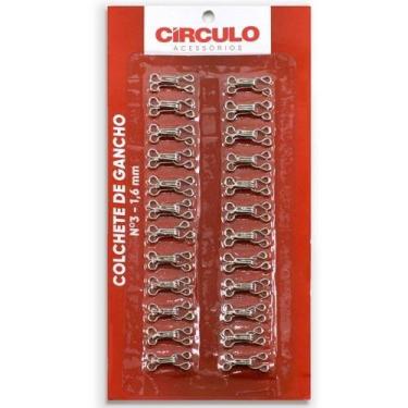 Imagem de Colchete de Gancho Nº 03 com 24 Unidades - Círculo, 10 - PRATA