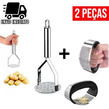 Imagem de Conjunto Espremedor Triturador De Alho e Amassador de Batatas Inox Man