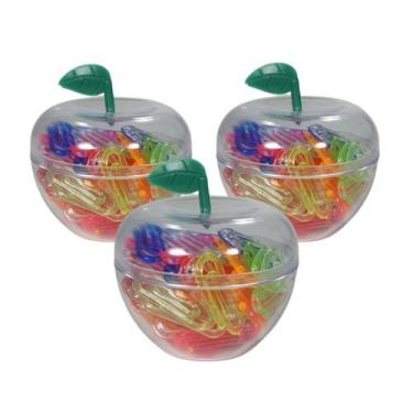 Imagem de Maçãs Acrílicas Com Clips Sortidos Para Escritório Home Office 10 Unid