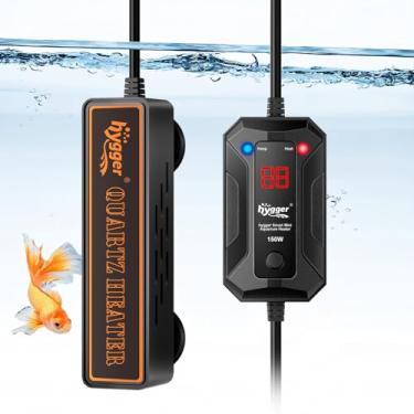 Imagem de hygger Mini aquecedor de aquário inteligente de 50 W para 8 a 40 litros, aquecedor de aquário submersível Betta de mesa com controle inteligente de temperatura e 5 proteções de segurança